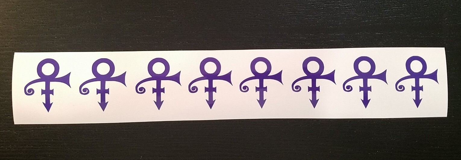 (8) 1.5 " H Purple Vinyl Decals Windows car truck Bumper Laptop cups Phones
