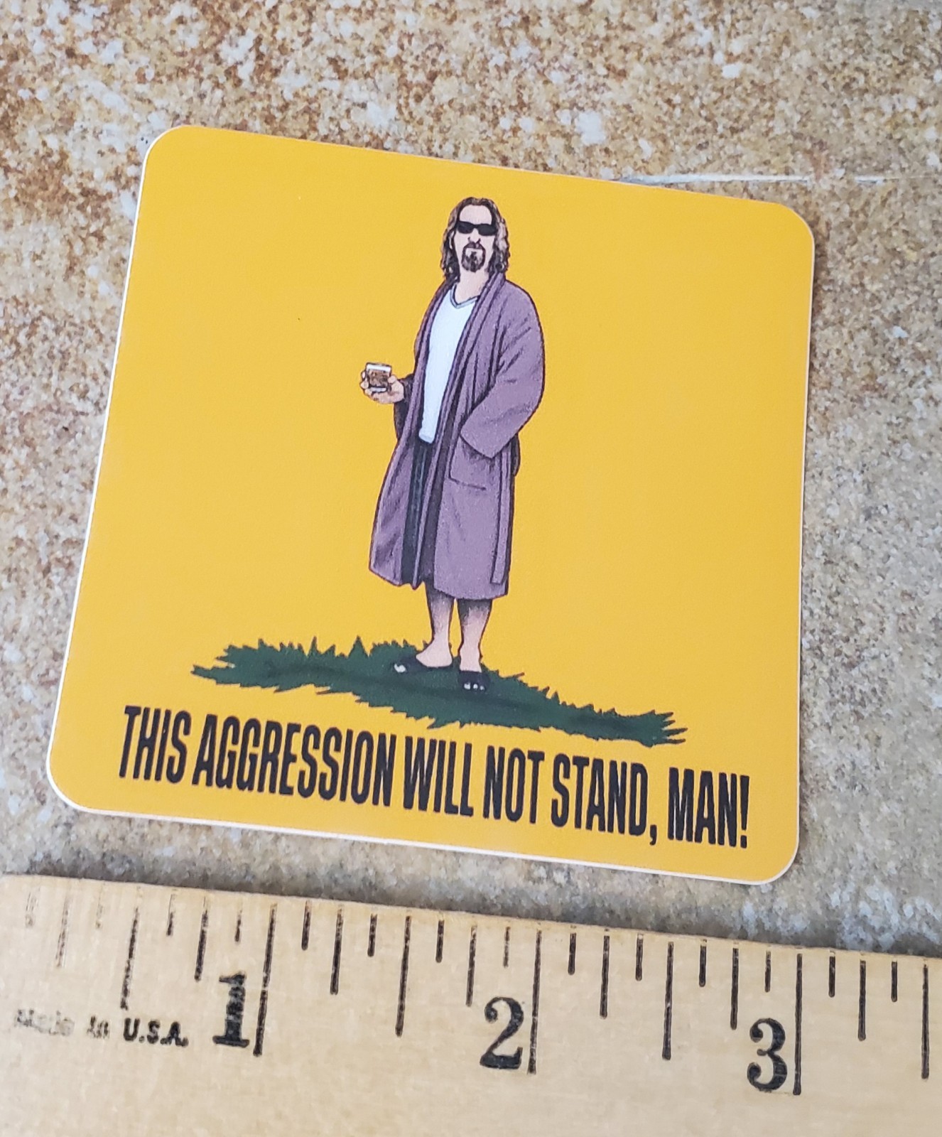 Big Lebowski The Dude STICKERS This Aggression Will Not Stand, Man! 3×3"
