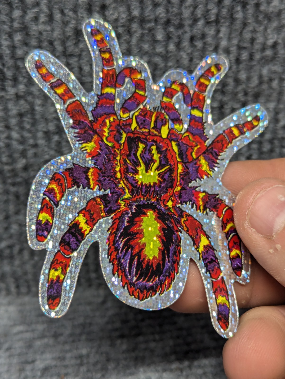 TARANTULA SPIDER STICKER Holographic Prism 1990s VENDING MACHINE Vintage