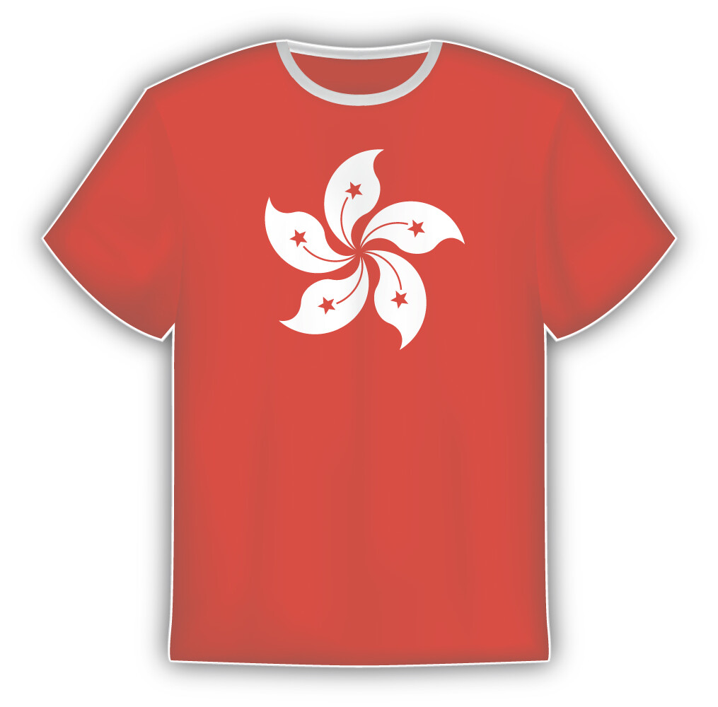 Hong Kong Flag Sticker In The Form Of T Shirt Vinyl Sticker Decal