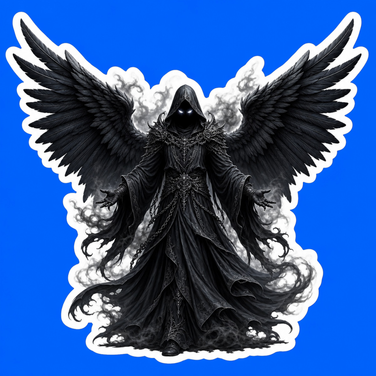 3 inch Dark Angel Gothic Sticker Fallen Angel Black Wings Fantasy Vinyl Decal