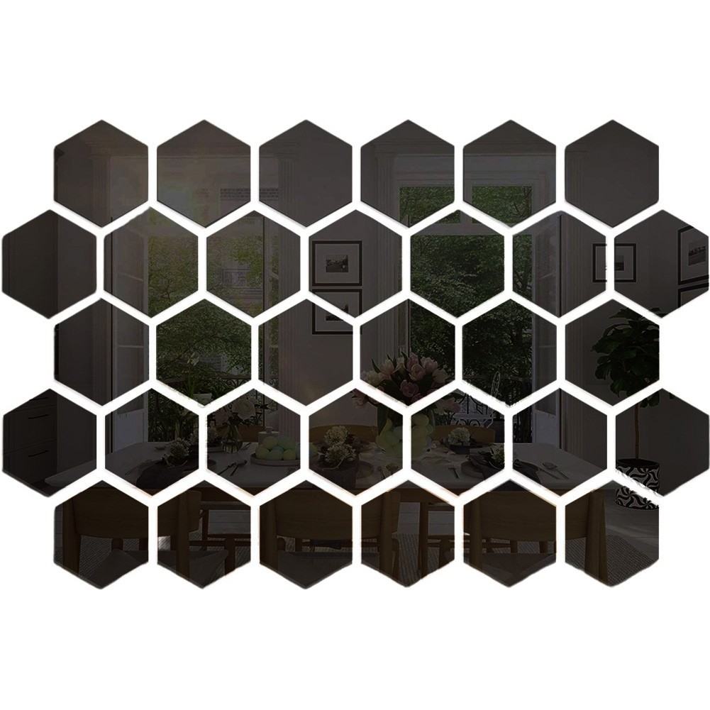 Hexagonal Mirror Removable Decals Lightweight Acrylic Shatterproof Acrylic