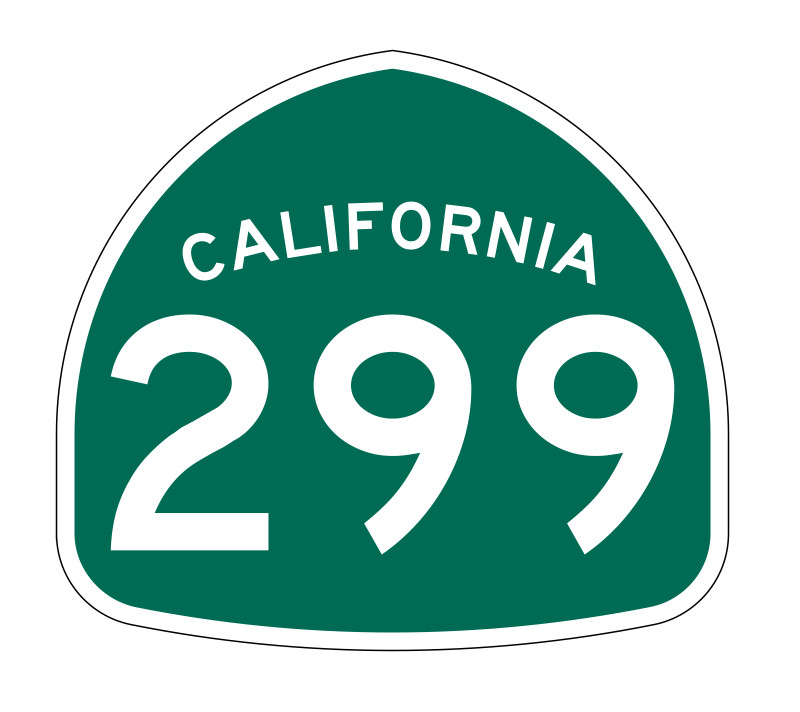 California State Route 299 Sticker Decal R1326 Highway Sign