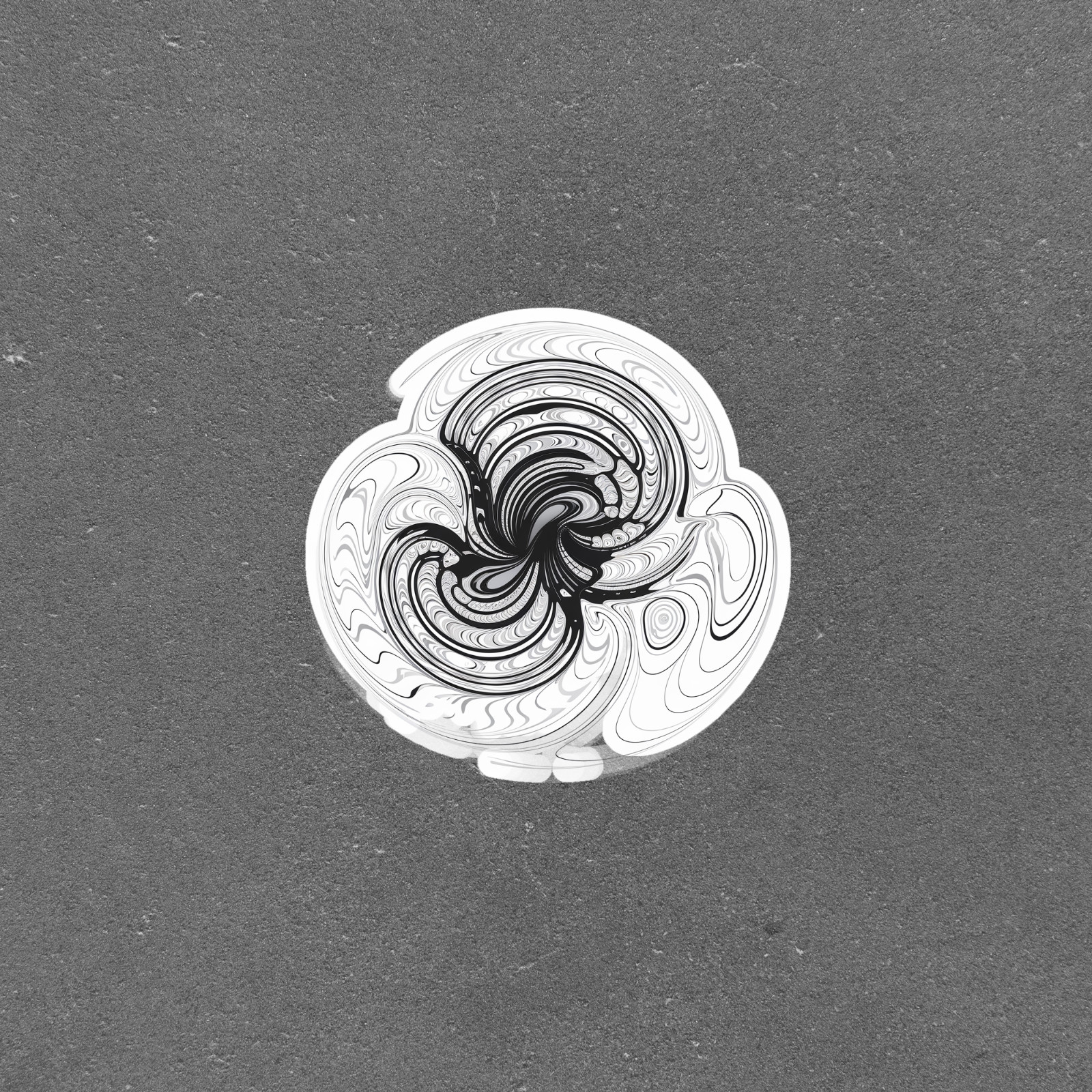Hypnotic Swirl Black and White Geometric Art Sticker Decal #5301
