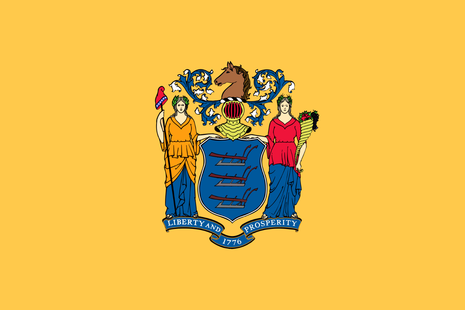 New Jersey state flag sticker weatherproof bumper vinyl decal