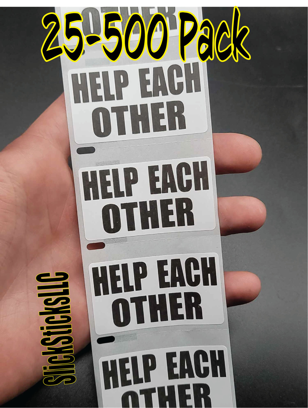 "HELP EACH OTHER" Stickers 25-500 Pack labels sticker bulk random kindness nice