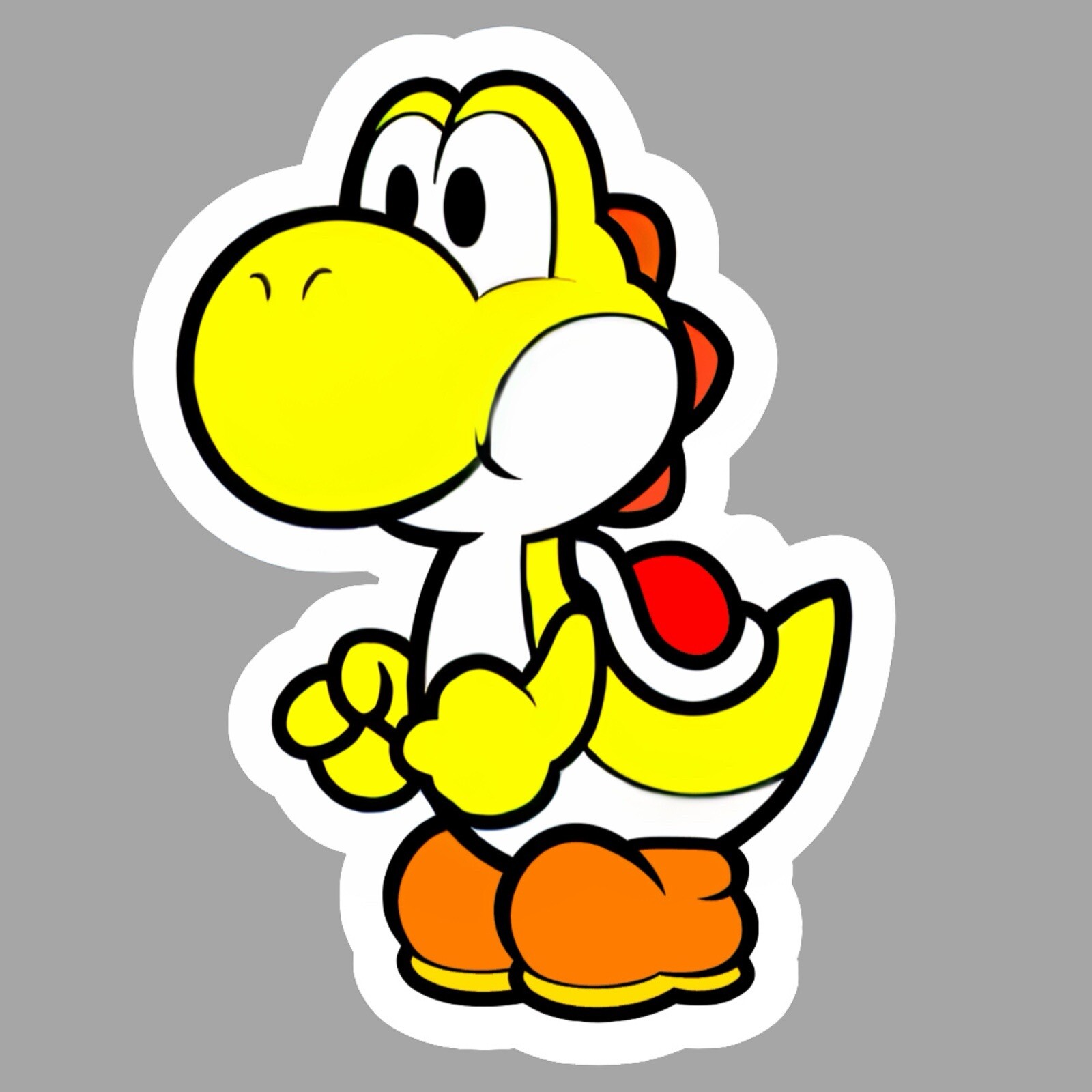 Yellow Yoshi, Super Mario, Nintendo, Fun Adorable Glossy Vinyl sticker, Decal