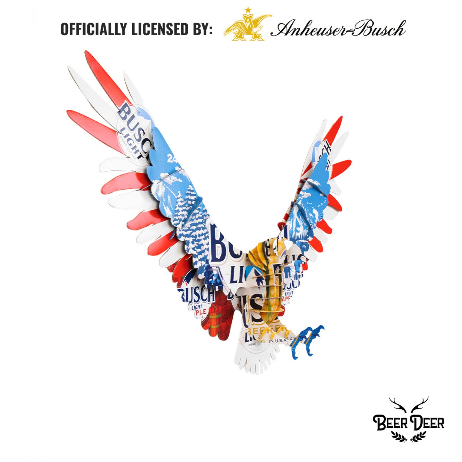 Busch Light Cardboard Eagle Mount Multi-Color