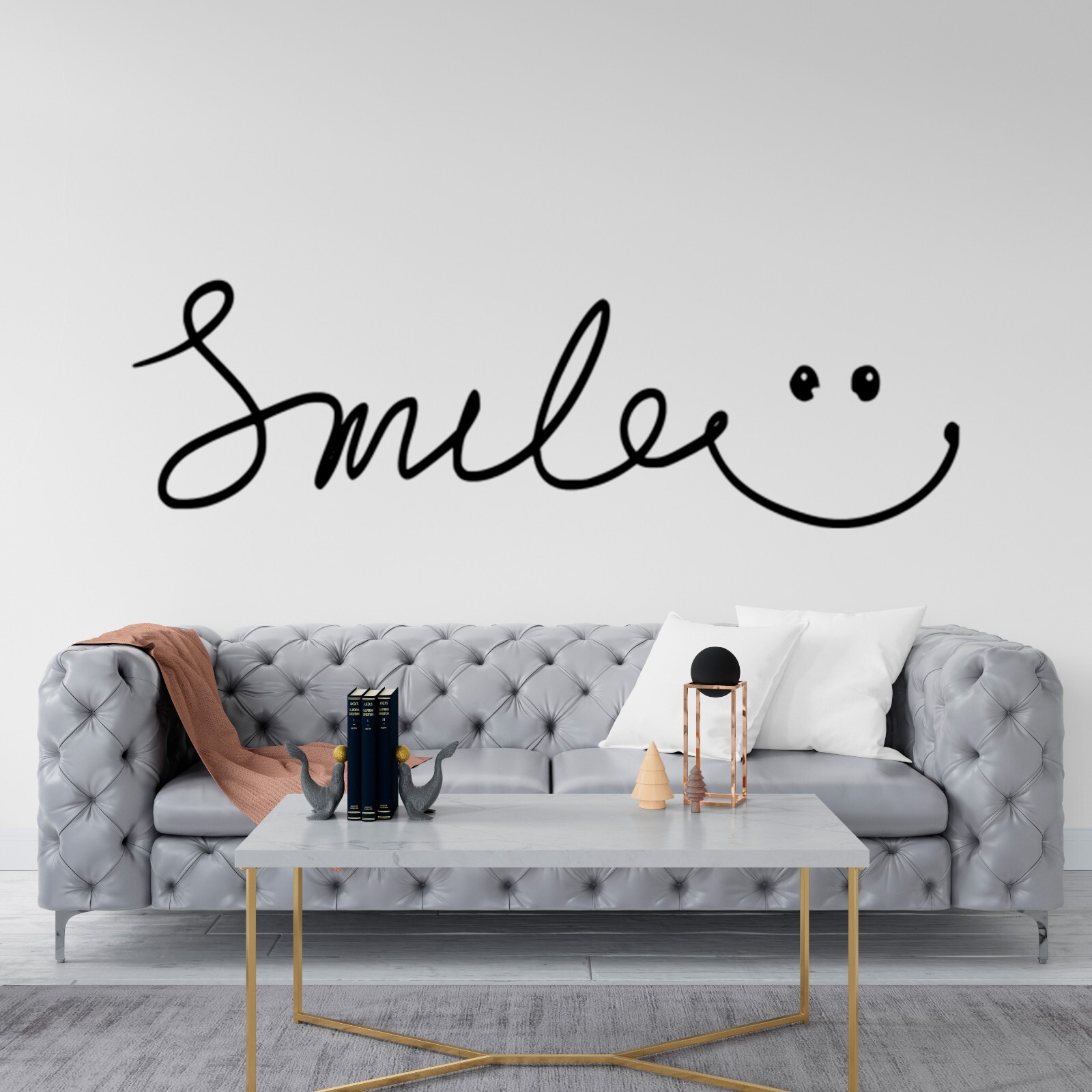 SMILE PHRASE VINYL WALL STICKER DECAL