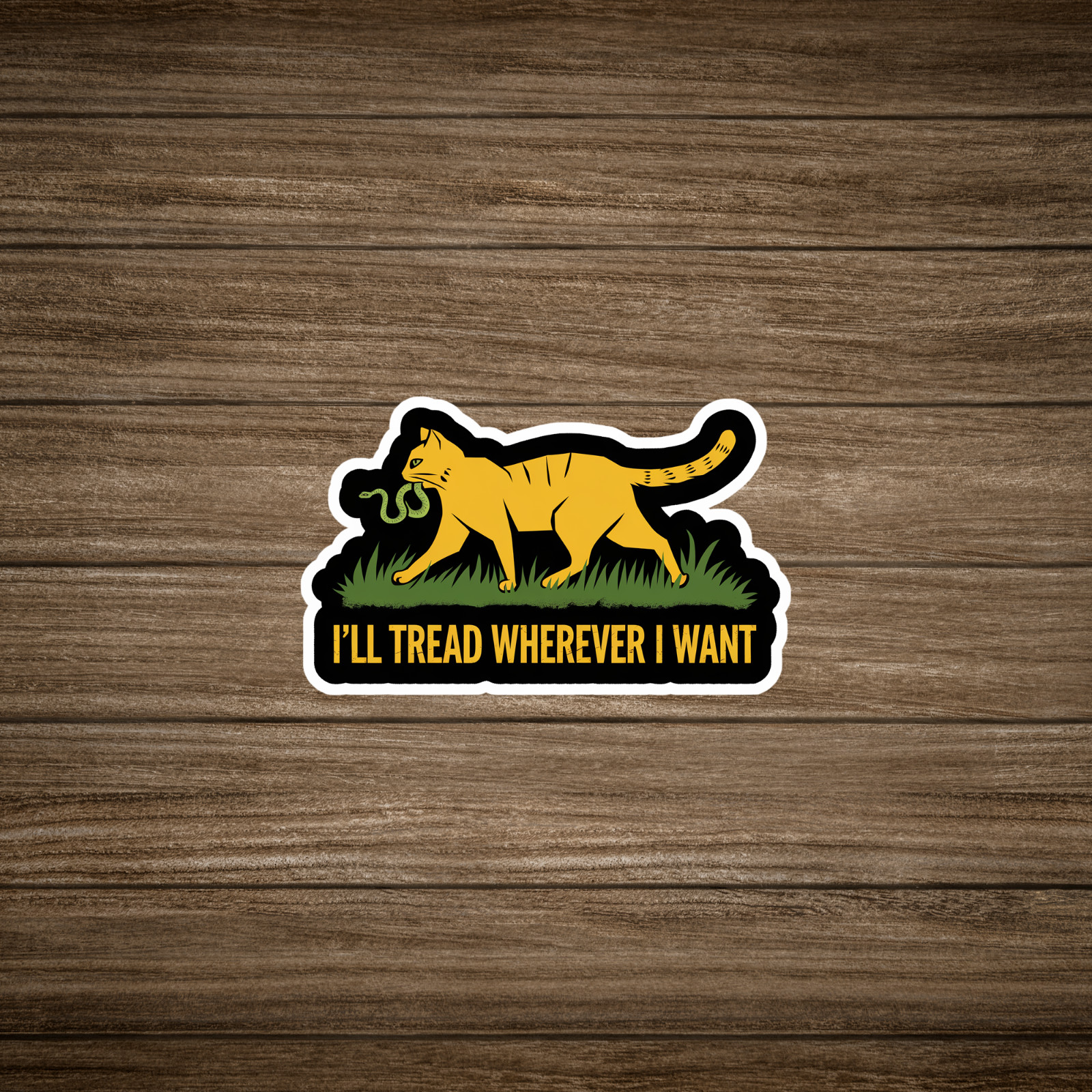 I'll Tread Wherever I Want Snake Funny Libertarian Gadsden Flag Sticker #2657