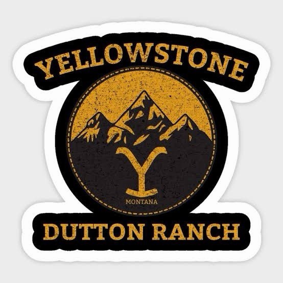 Yellowstone Dutton Ranch Logo Sticker Decal Set (3 pcs), Yellow/Black/White