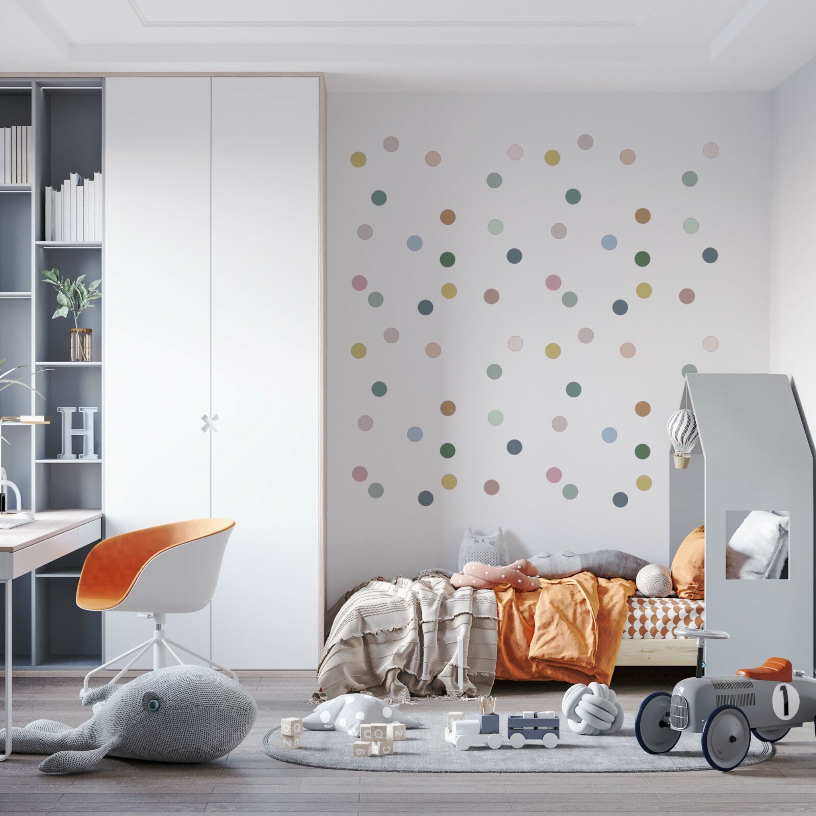 Polka Dots Pattern Decor Multicolor Circle Design Vinyl Home Wall Decal Sheet