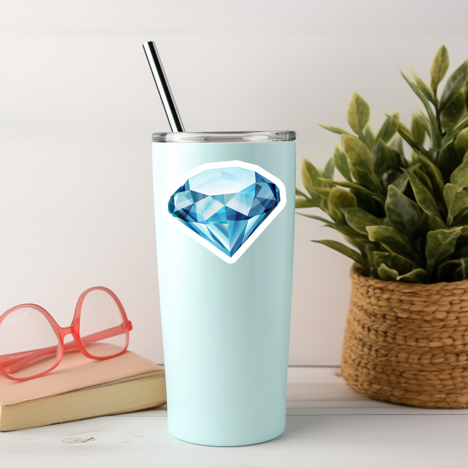 NEW- Blue Diamond Vinyl Sticker Decal 3 x 2.4INCHES