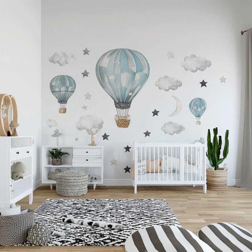 Hot Air Balloon Wall Decals | Nursery Wall Stickers | Dreamy Sky Wall Decor