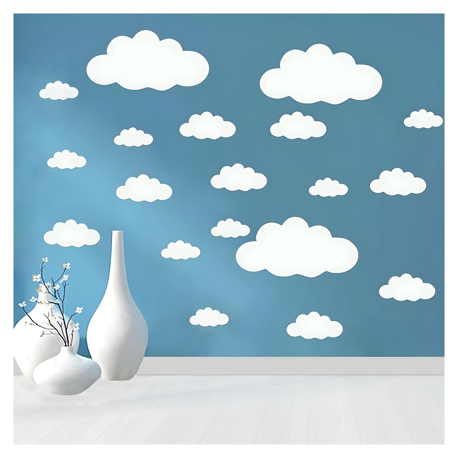 Big Clouds Wall Decals Removable DIY Large Vinyl Sticker Self Adhesive Wallpa…