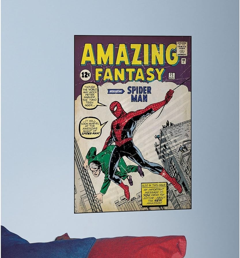 Marvel Comics Spider-Man Giant Peel & Stick Decal 17"x24" Amazing Fantasy Cover