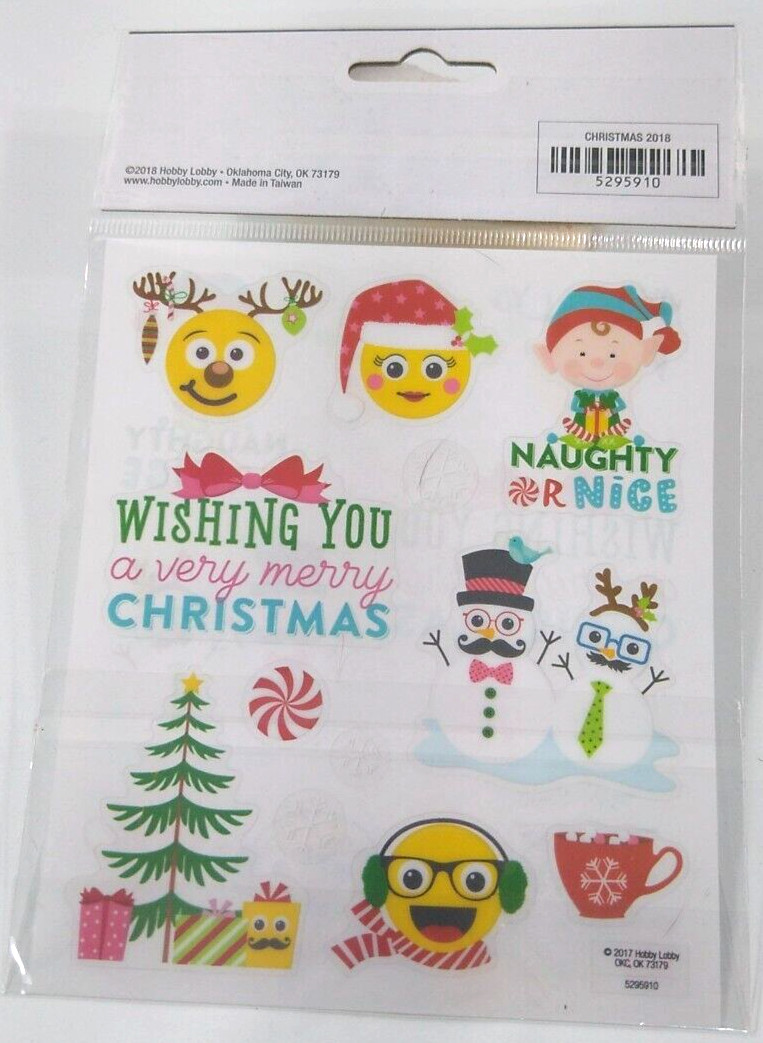 Paper Crafts Christmas Emoji Stickers 31pc Hobby Lobby Planner Scrapbook Gift