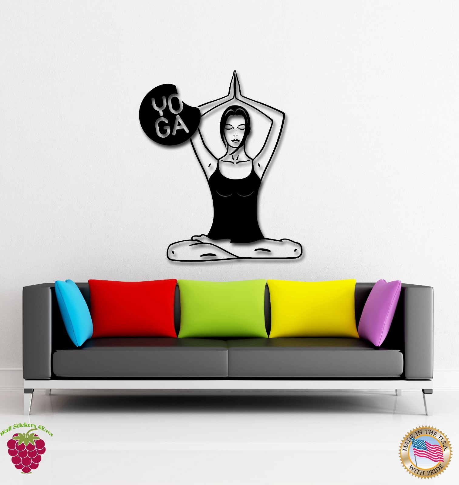 Wall Stickers Vinyl Decal Yoga Woman Fitness Sport Health (z1821)