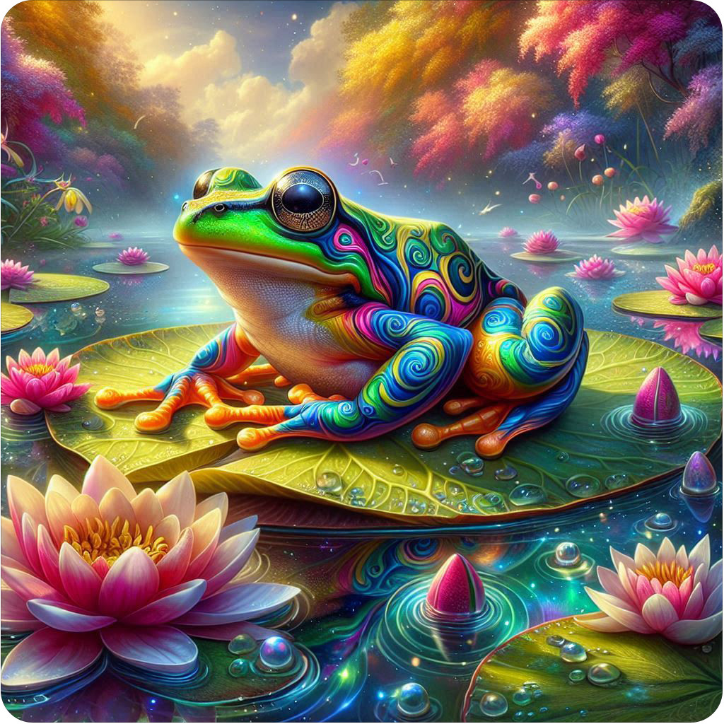 Psychedelic trippy frog 100% waterproof vinyl sticker decal – many sizes
