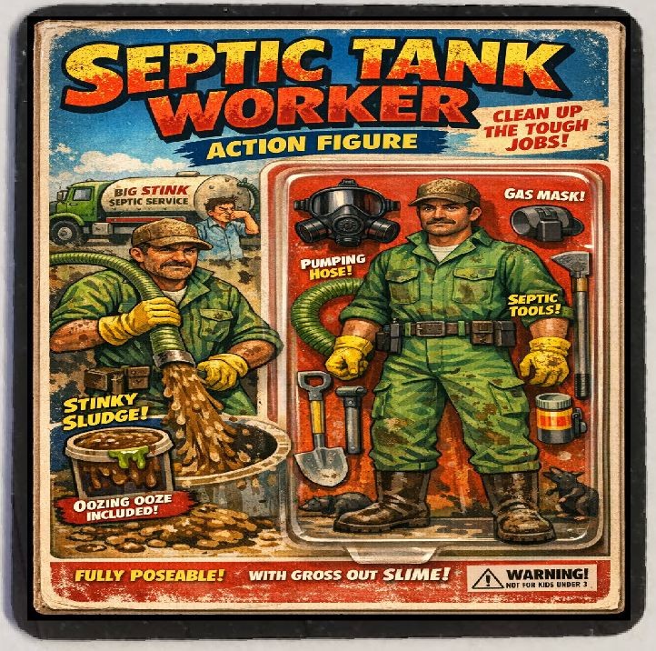 Action Figure Funny Septic Tank Refrigerator Magnet M277