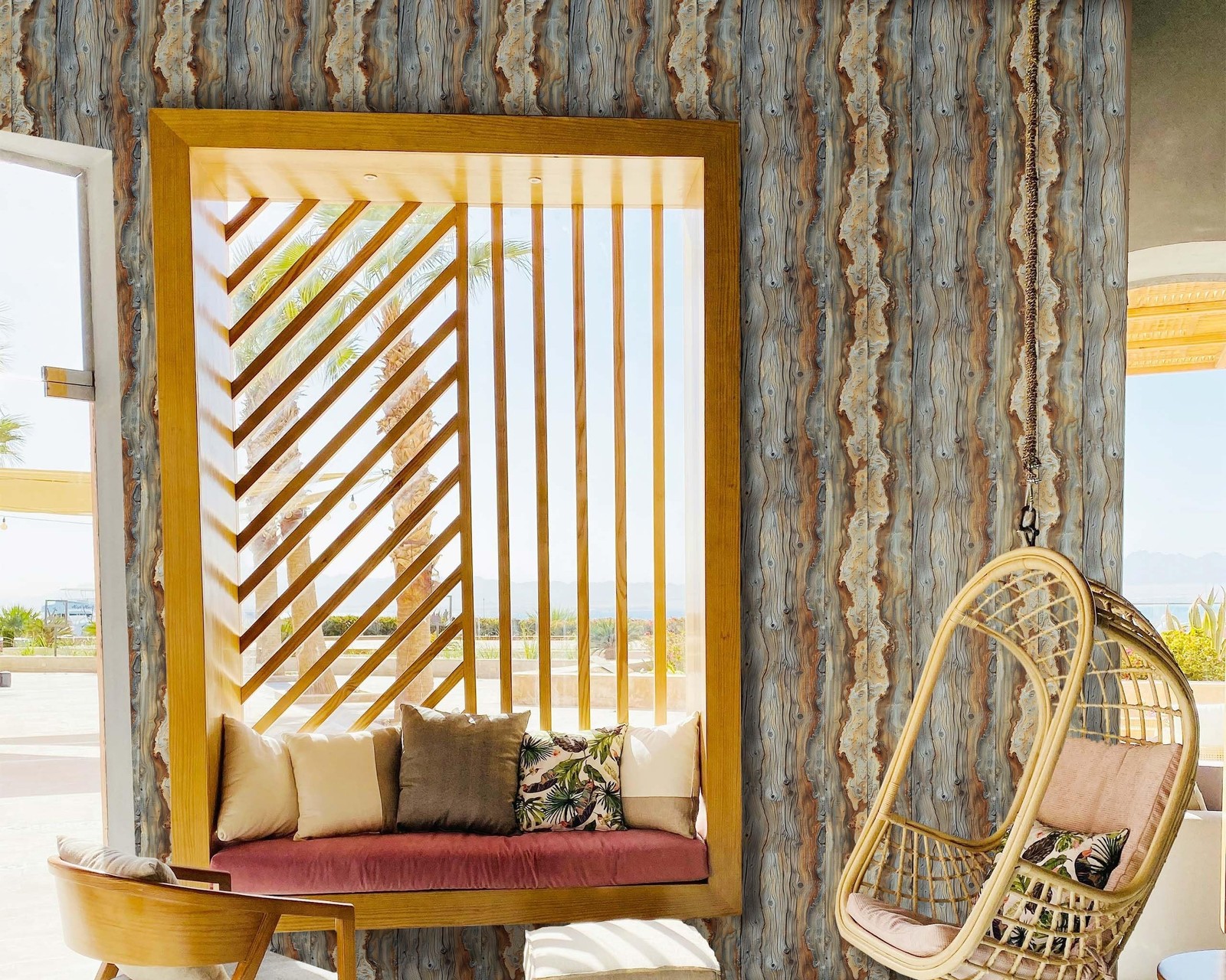 FLFK Rustic Wood Wallpaper,Peel and Stick Wood Grain Wall Mural for Living Ro…