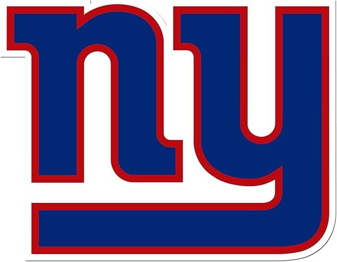New York Giants 'NY' LARGE 8 x 6" Vinyl Waterproof Sticker, Die-Cut Auto Decal