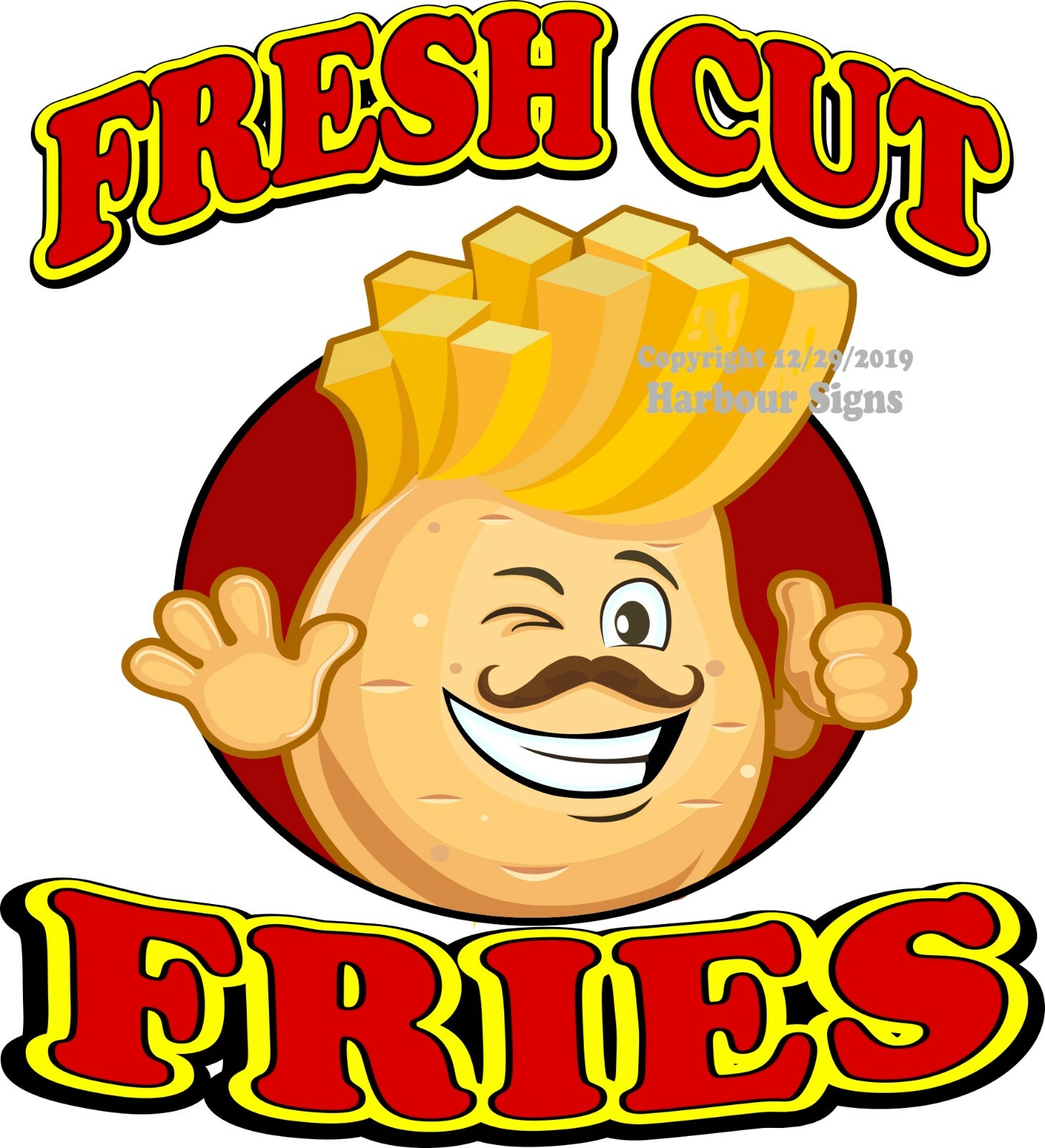 Fresh Cut Fries DECAL (Choose Your Size) French Food Truck Concession Sticker