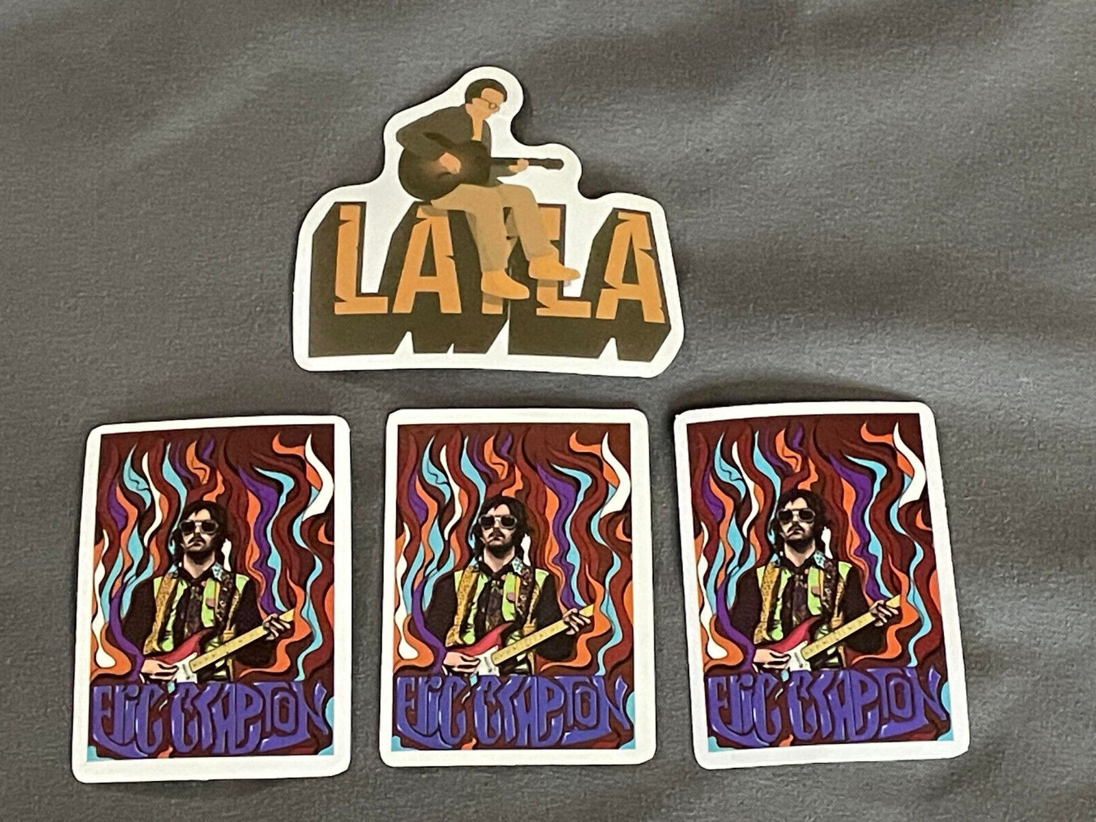 Lot (4) ERIC CLAPTON 1 1/2" to 2 1/2" Band STICKERS Fast! FREE SHIP! Layla
