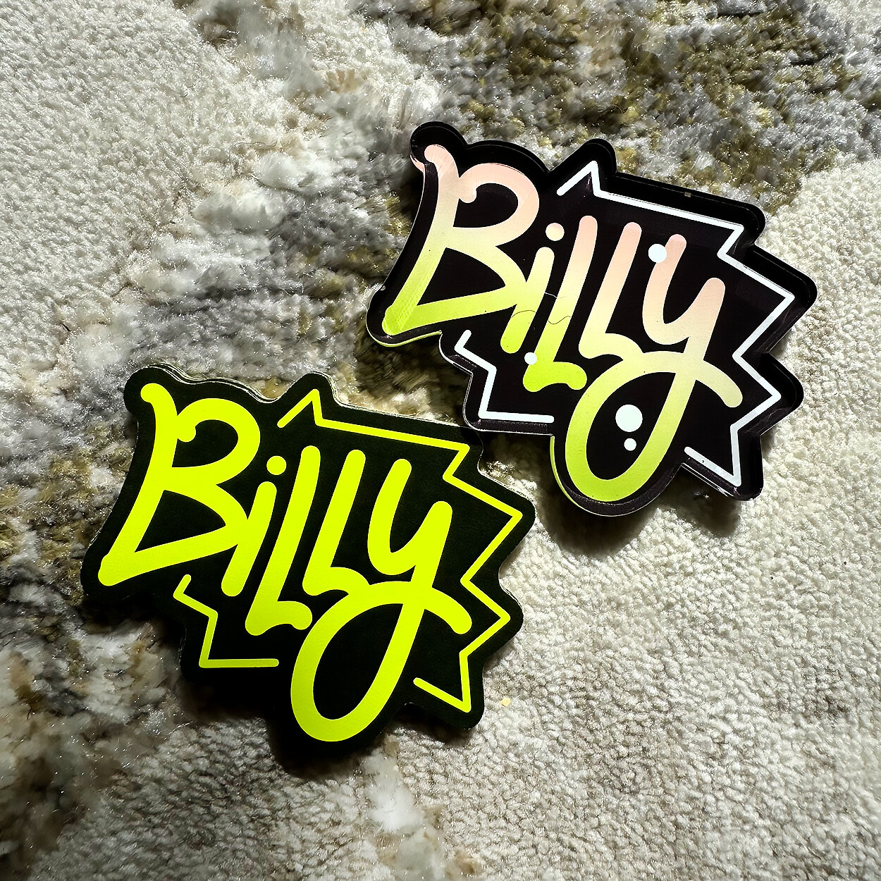 Neon Name Sticker Pack : BILLY | for school or Office | graffiti | Calligraphy