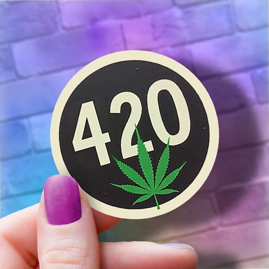 Pot Leaf 420 Vinyl Sticker: Cannabis Decal