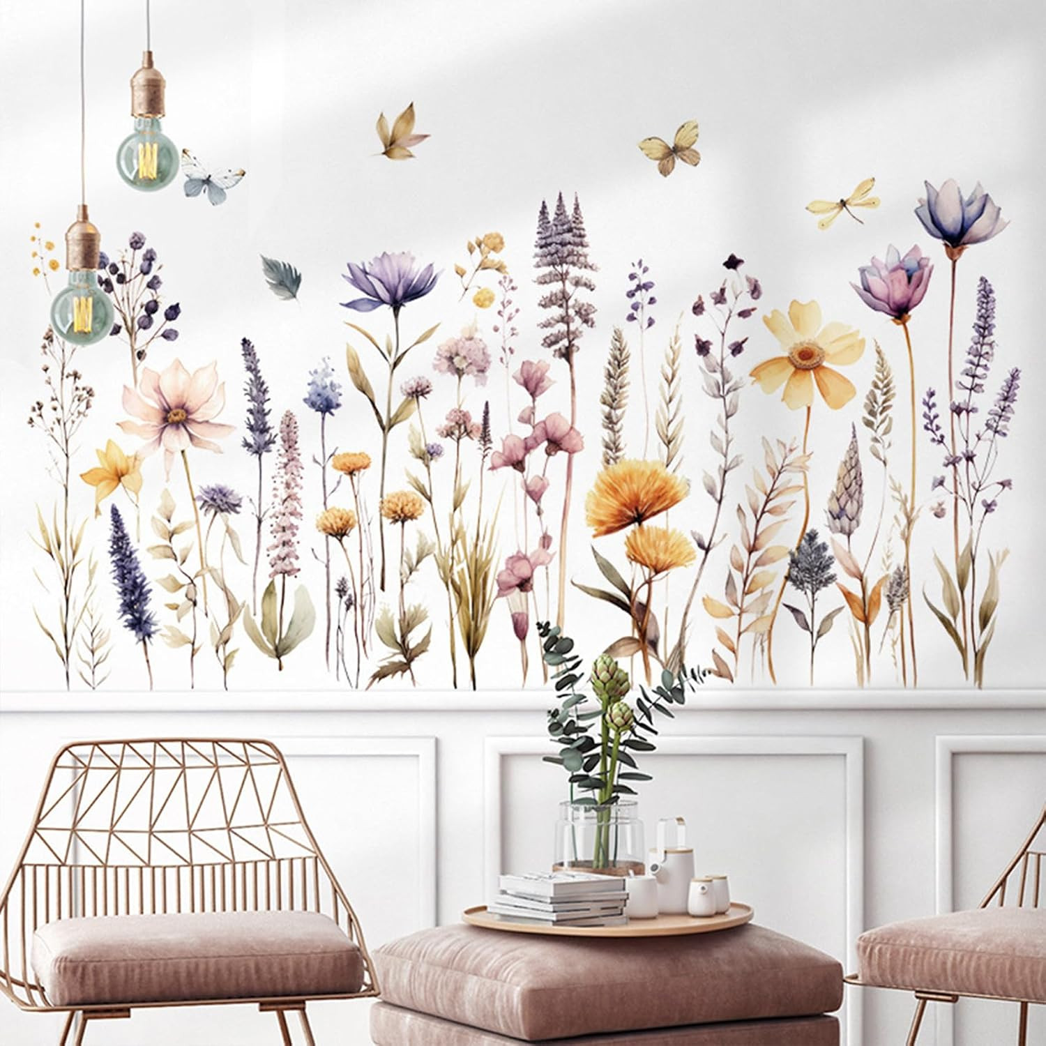Wildflower Wall Decals 3D Self-Adhesive Stickers – 12 Pack