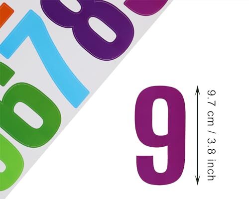 5sheet 0-9 Vinyl Self Adhesive Mailbox Number Sticker Waterproof 4in Colourful