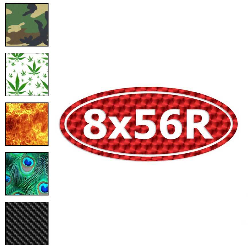 Ammo 8 x 56R Rifle Ammo, Vinyl Decal Sticker, 40 Patterns & 3 Sizes, #3387