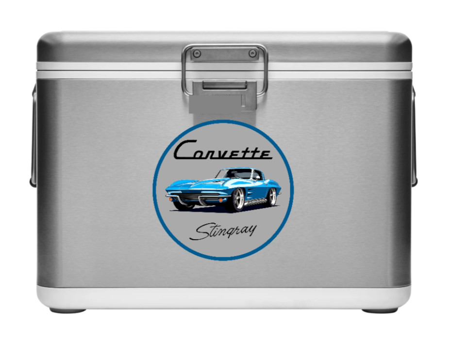 Car Classics "Corvette" – 4" Vinyl Decal Sticker Handcrafted Car Truck Cooler 25