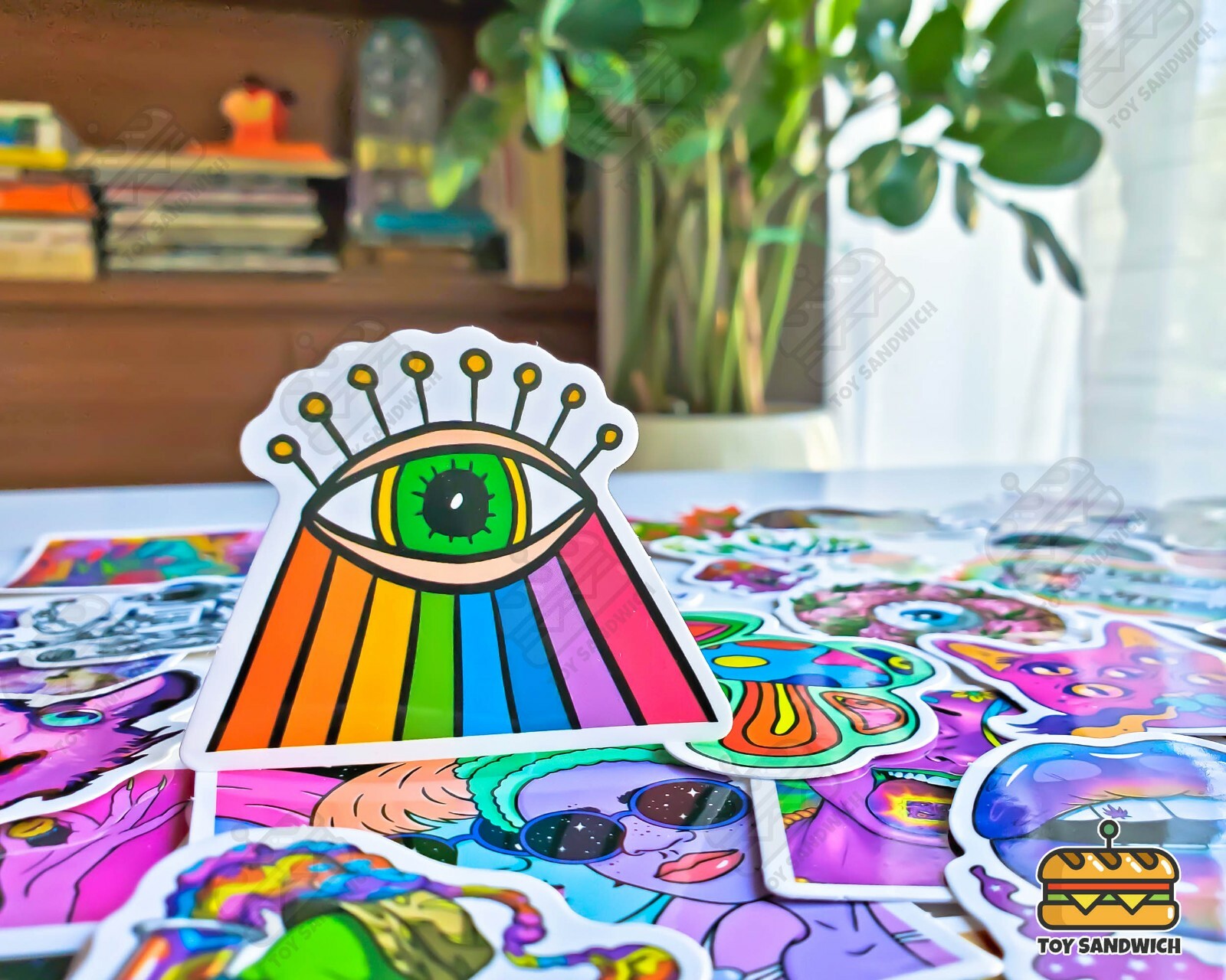 50 pcs "Psychedelic" Sticker Pack Abstract Rainbow Smoking Hippie Trippy Decals