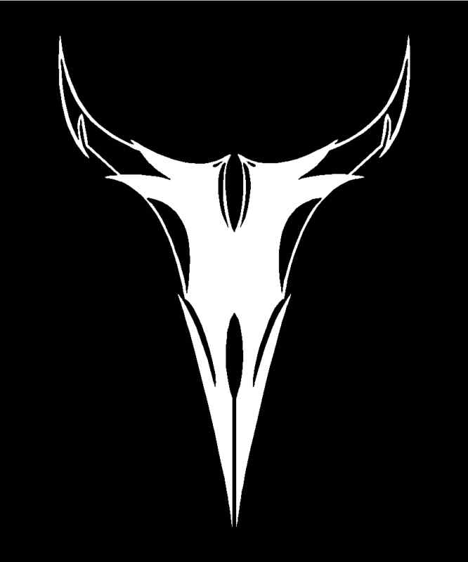 TRIBAL BULL SKULL Vinyl Decal 5" x 7" (11 Colors)