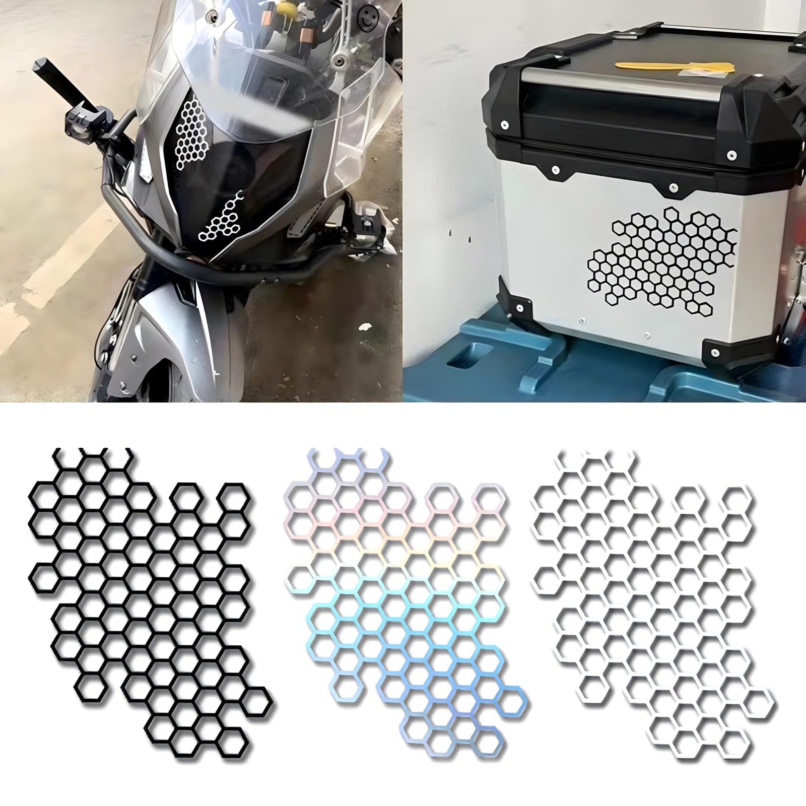 Weather-Resistant Lightweight Decorative Hexagonal Honeycomb Pattern Car Sticker