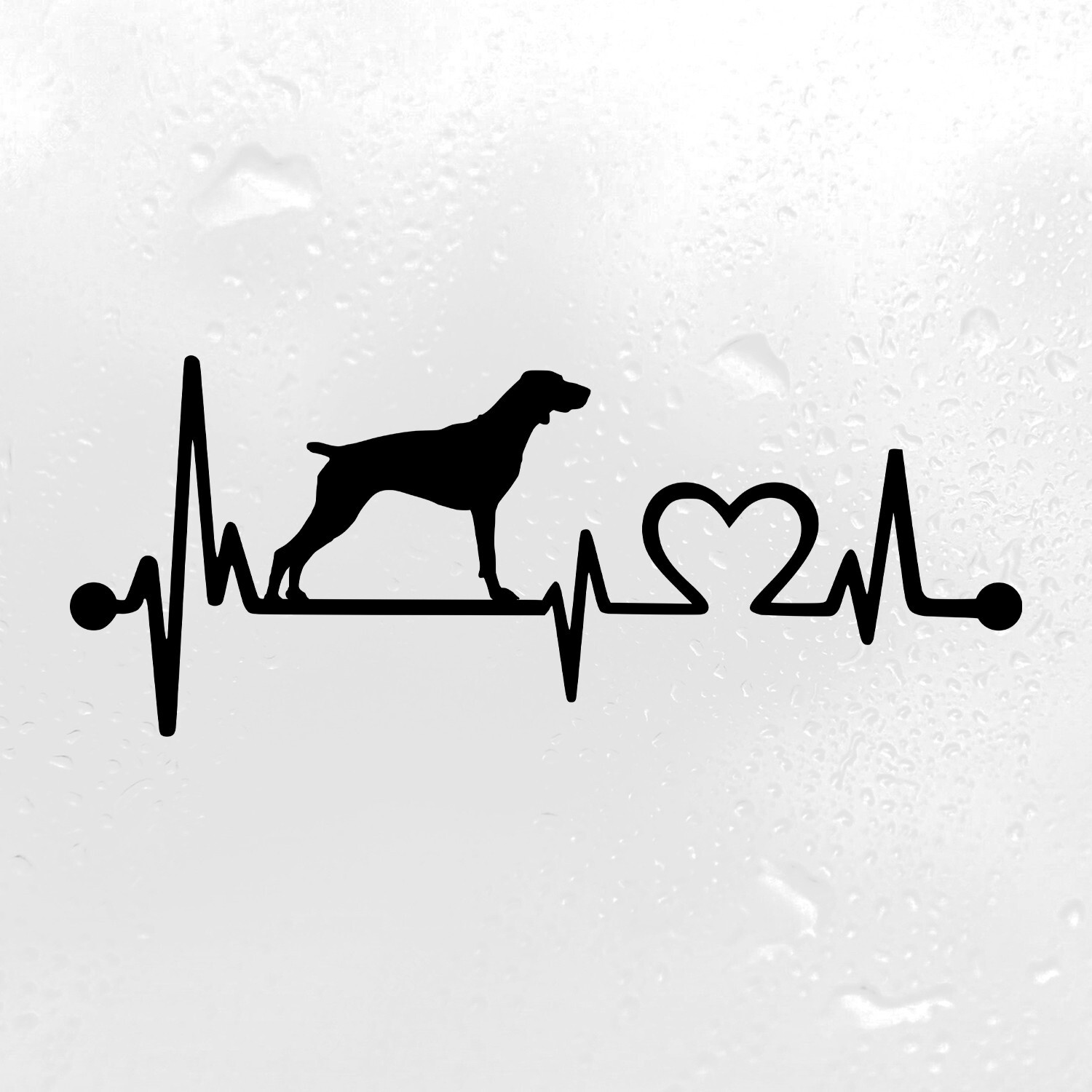 German Shorthaired Pointer Heartbeat Vinyl Decal | Heart Love GSP | Sticker
