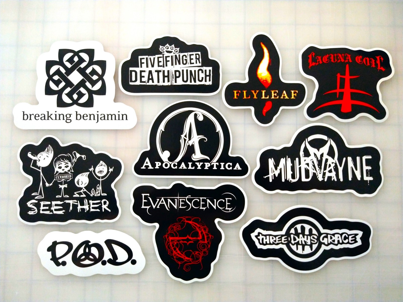 Nu Metal Vinyl Sticker Lot (10 Pack) SET 2 death alternative punk metalcore goth