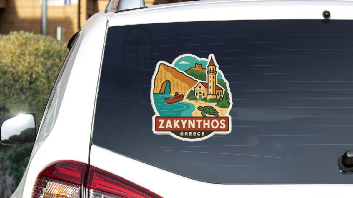 Zakynthos Greece Sticker Decal Vinyl Die-Cut City Skyline Landmark Design