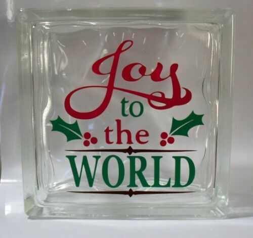Joy to the World Christmas decal sticker for DIY 8" glass block