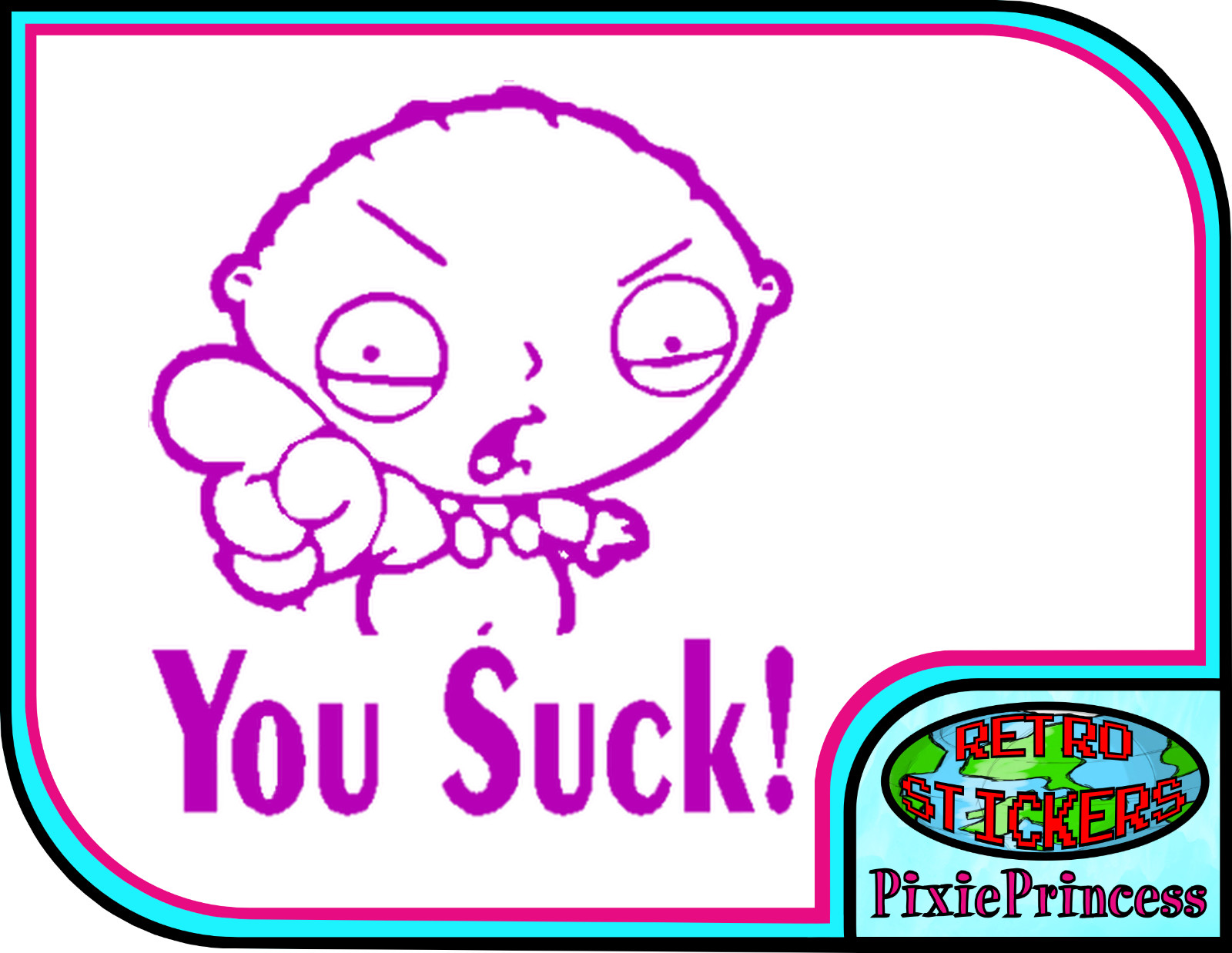 Family Guy Stewie A Vinyl Sticker Funny Car Bike Van Window Wall Poster Cartoon