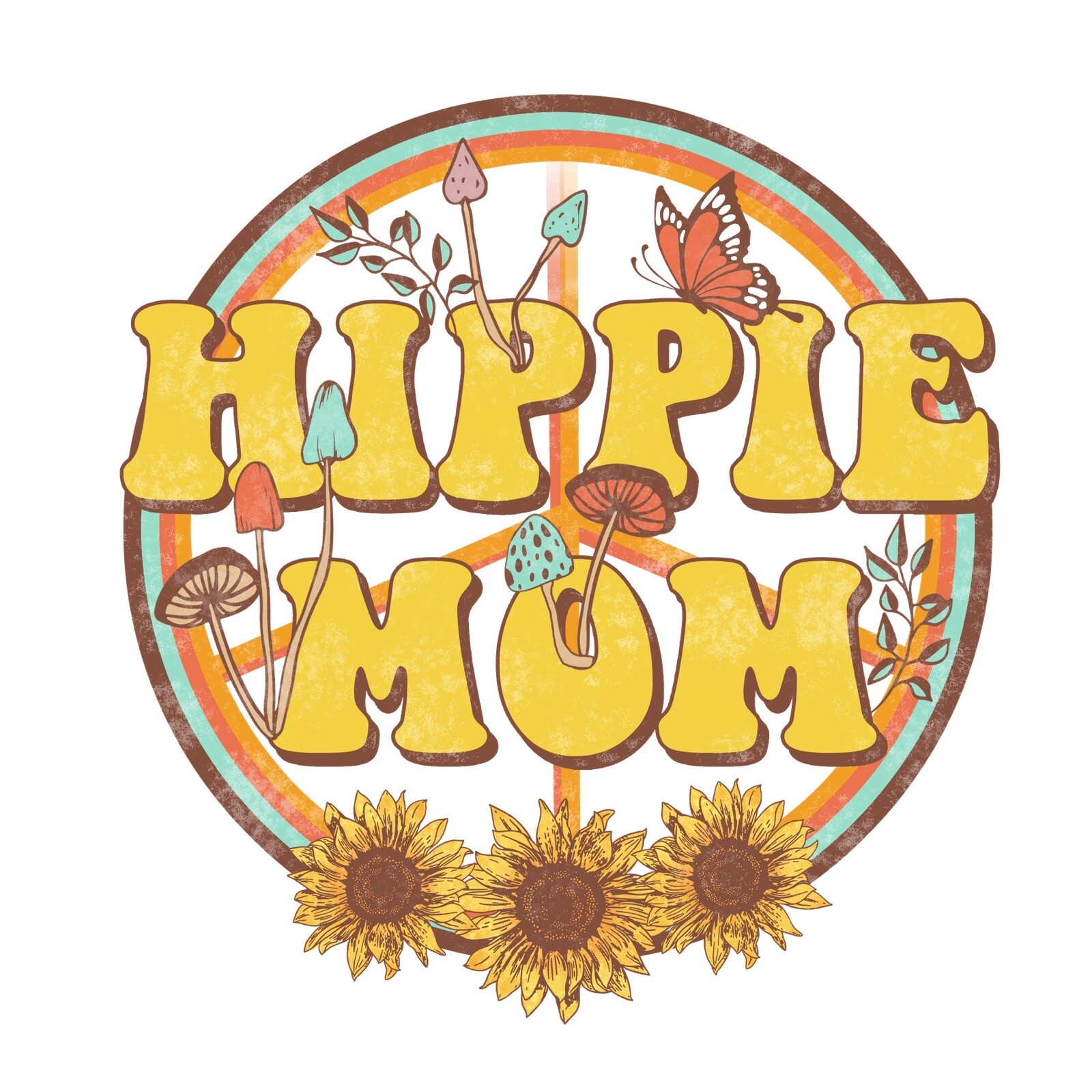 4” Hippie Mol Sticker Flowers Groovy Trippy Boho Chic Shabby Hippy Love