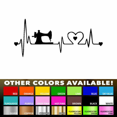 Sewing Heartbeat Lifeline Decal Sticker for Home Car Window Wall Door Laptop Mac