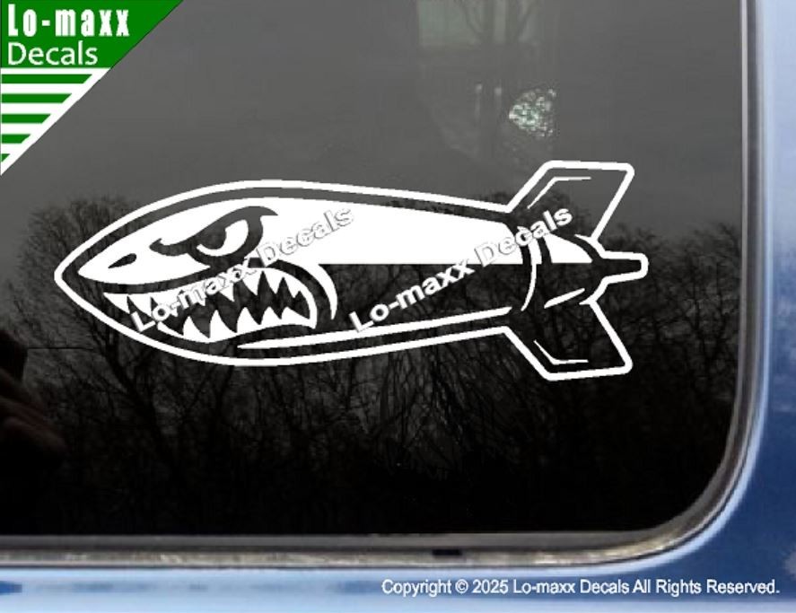 WW 2 Angry Fighter Bomb Sticker Military Nose Art Style Avery Dennison Vinyl