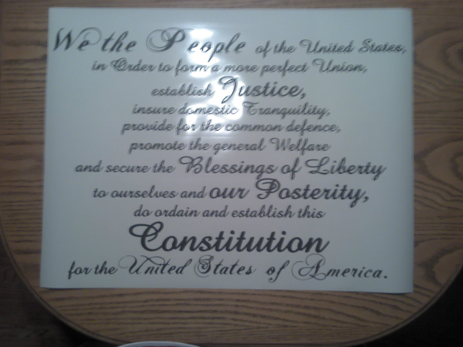 Constitution United States preamble lettering sticker political statement vinyl