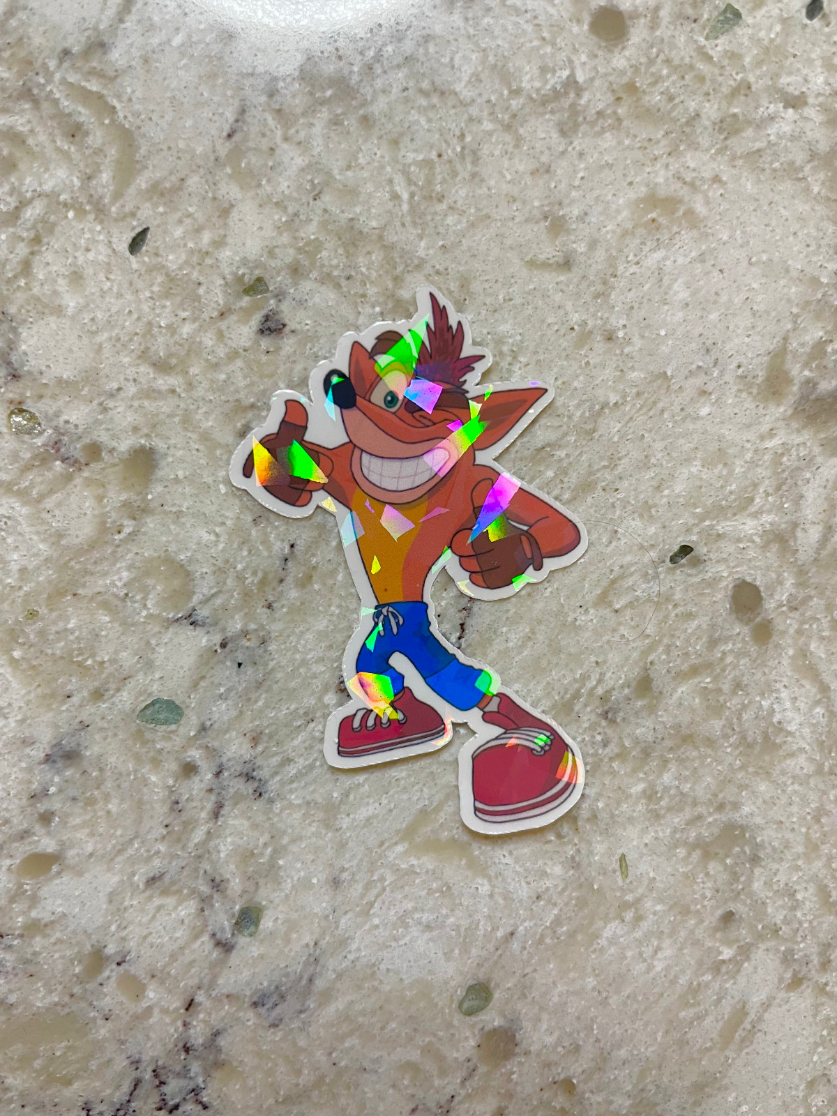 Crash Bandicoot Sticker l Gloss or Holographic Laminate l Waterproof Decal