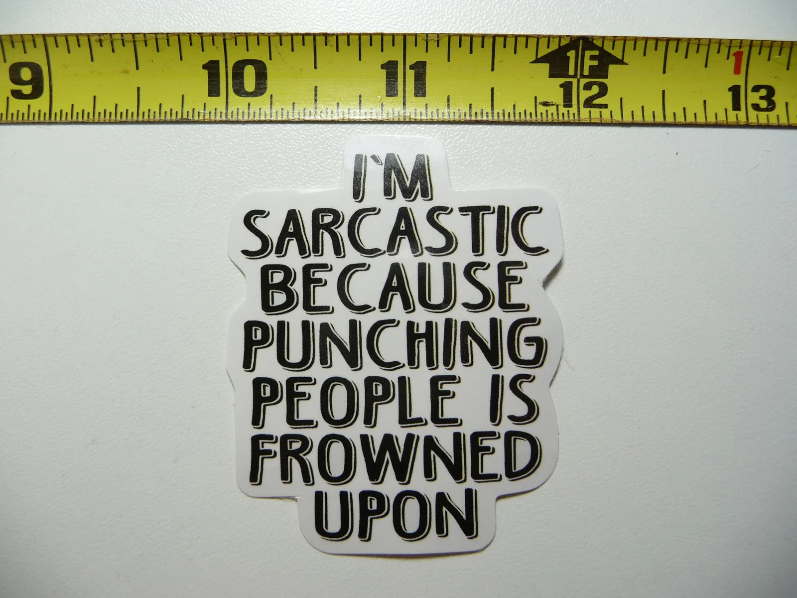 SARCASTIC PUNCHING PEOPLE FROWNED UPON SMALL STICKER DECAL FUNNY SARCASM SAYING
