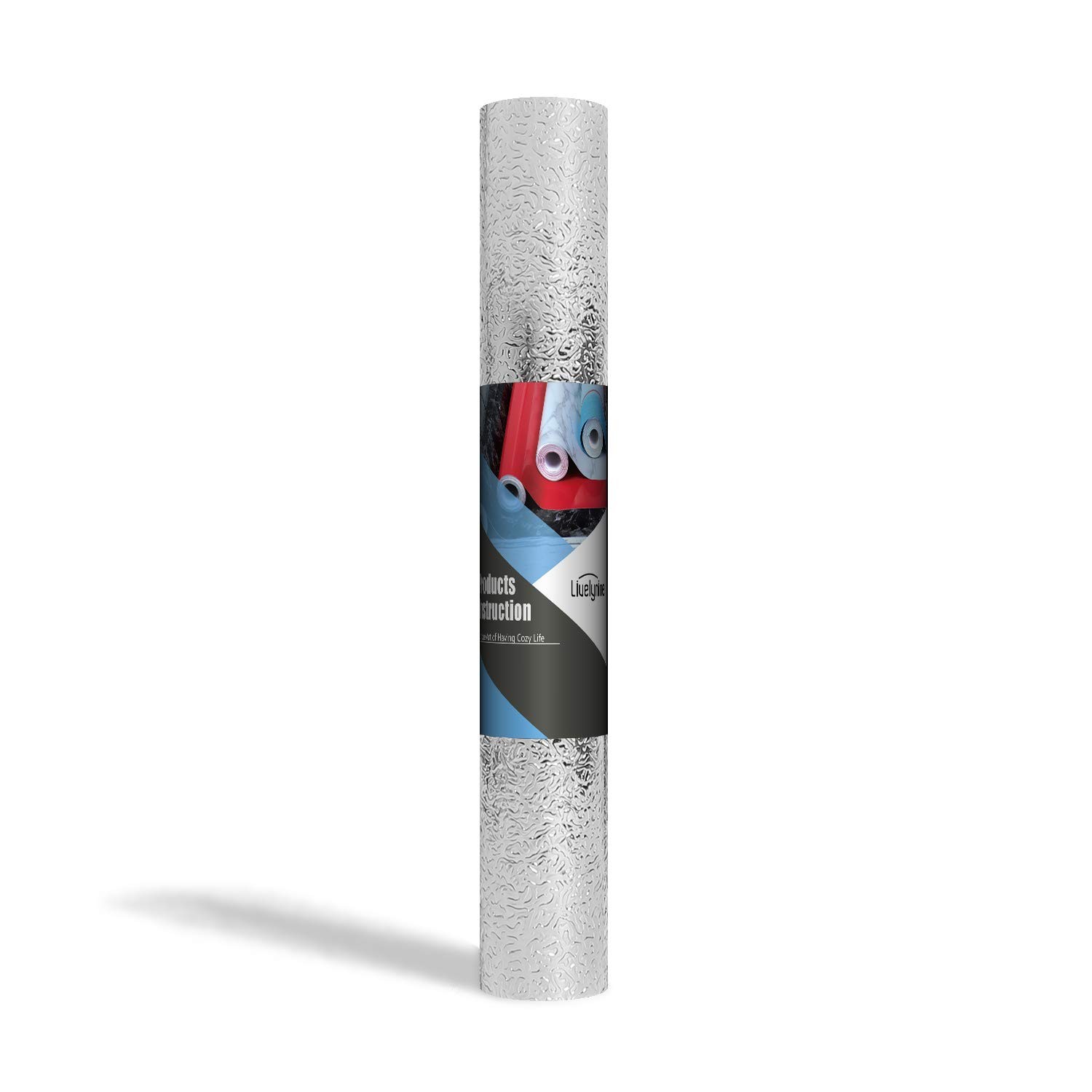 Silver Contact Paper Kitchen Backsplash Waterproof Peel Stick Shelf Liner Roll