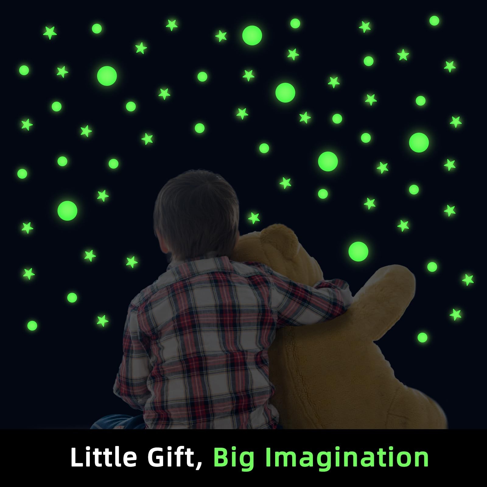 893 Pcs Glow In The Dark Stars and Moon Wall Stickers Starry Sky Decor